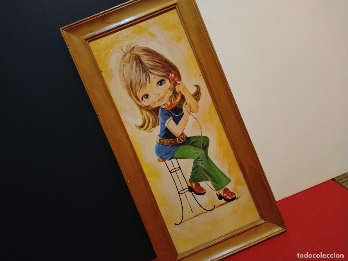 Arte: CUADRO EN MADERA VINTAGE A&Ntilde;OS 80 ( 27 x 55 cm)
