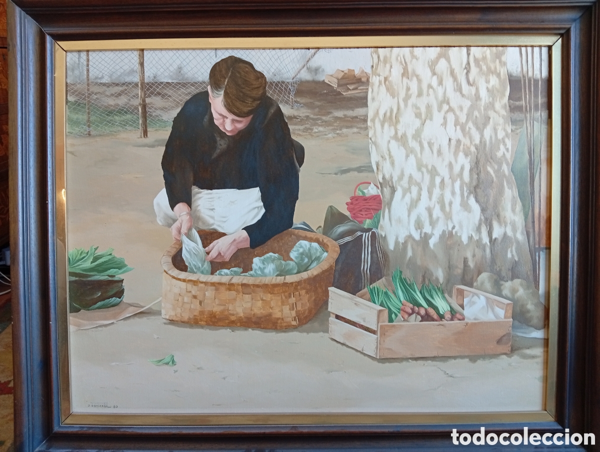Arte: Pintura gallega oleo tabla precioso del gran pintor Javier Garaizabal Fontenla Ferrol La Coru&ntilde;a 1944