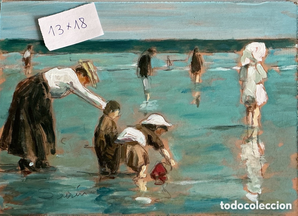 Arte: &Oacute;leo original. Demetrio Sus&iacute;n. Playa victoriana 01.