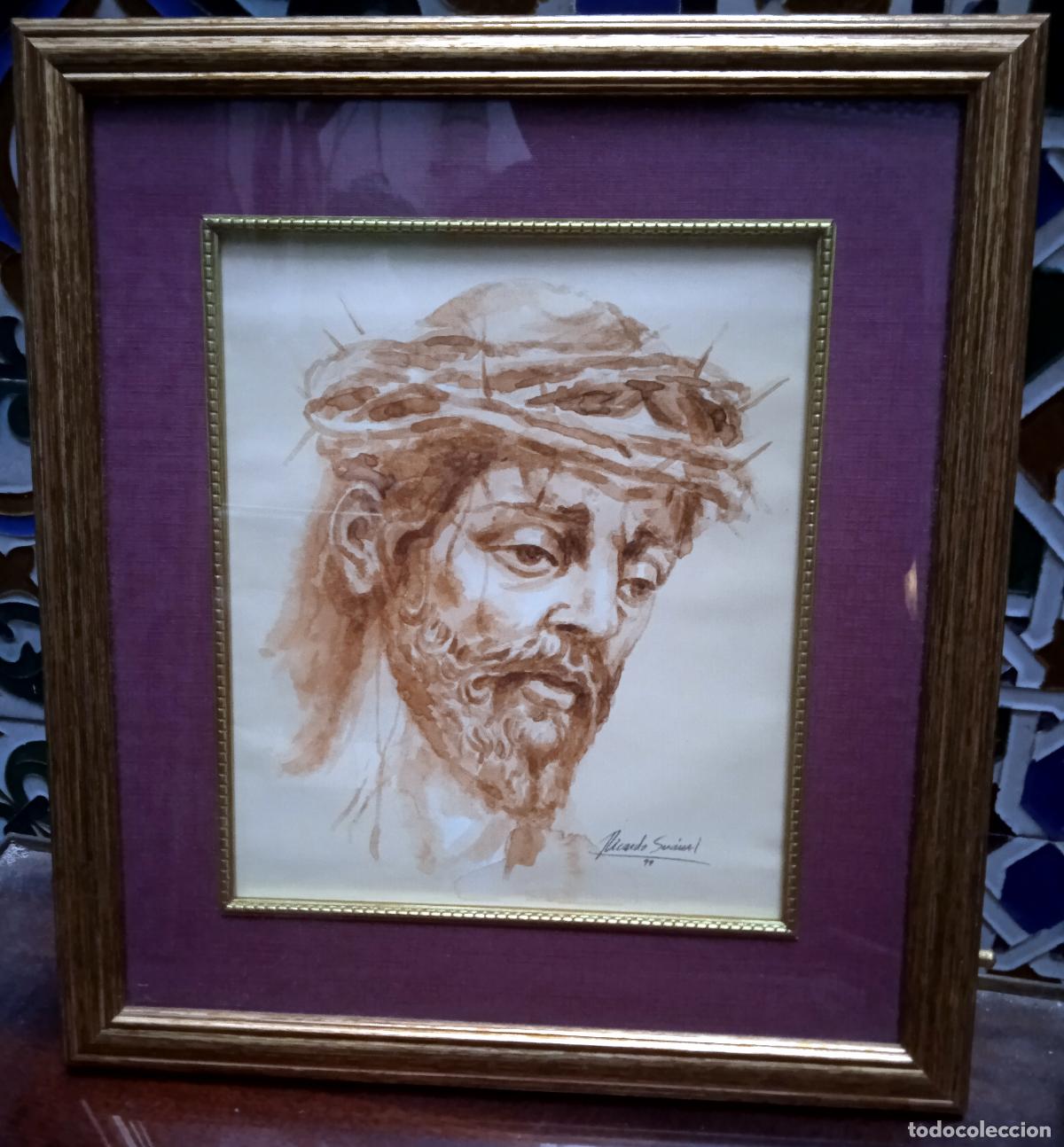 Arte: RICARDO SU&Aacute;REZ (SEVILLA, 1969): &rdquo;JES&Uacute;S NAZARENO DE LA HERMANDAD DEL SILENCIO DE SEVILLA&rdquo;. ACUARELA.