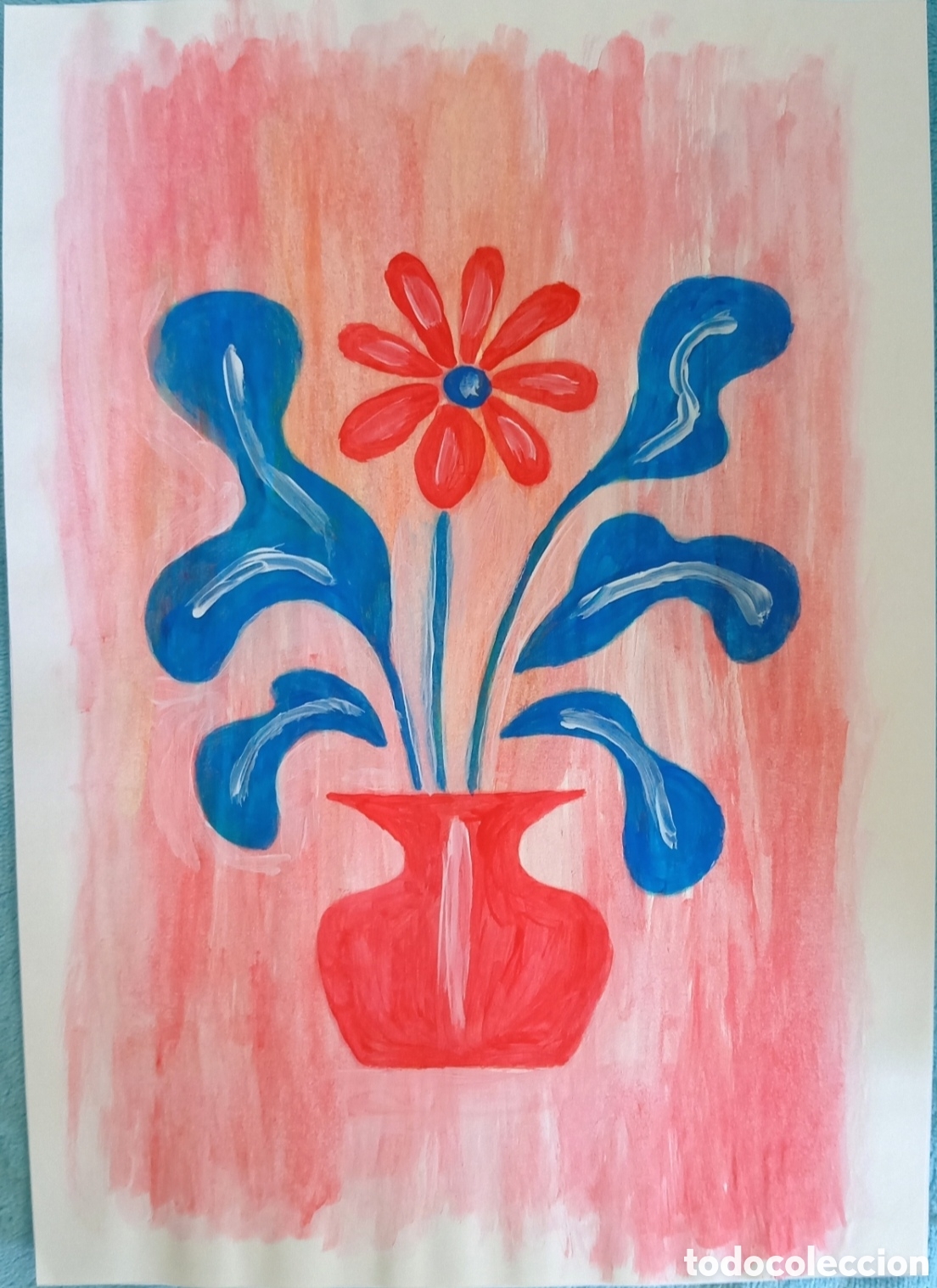 Arte: Original pintura bodeg&oacute;n (17) (t&eacute;cnica mixta) acuarela y acr&iacute;lico sobre papel doble 29,6cm x 21cm. M