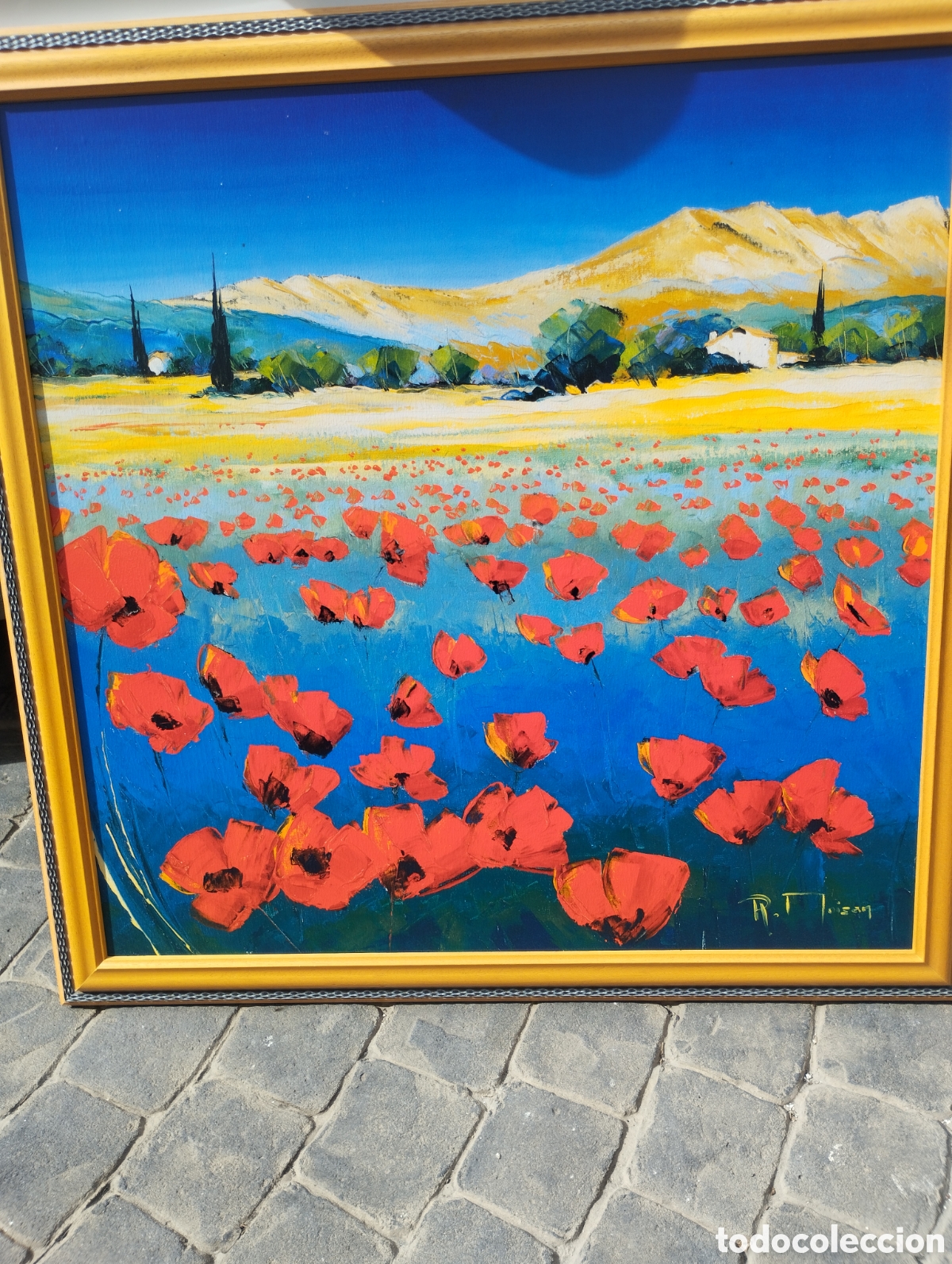 Arte: Cuadro paisaje amapolas Richard moisan