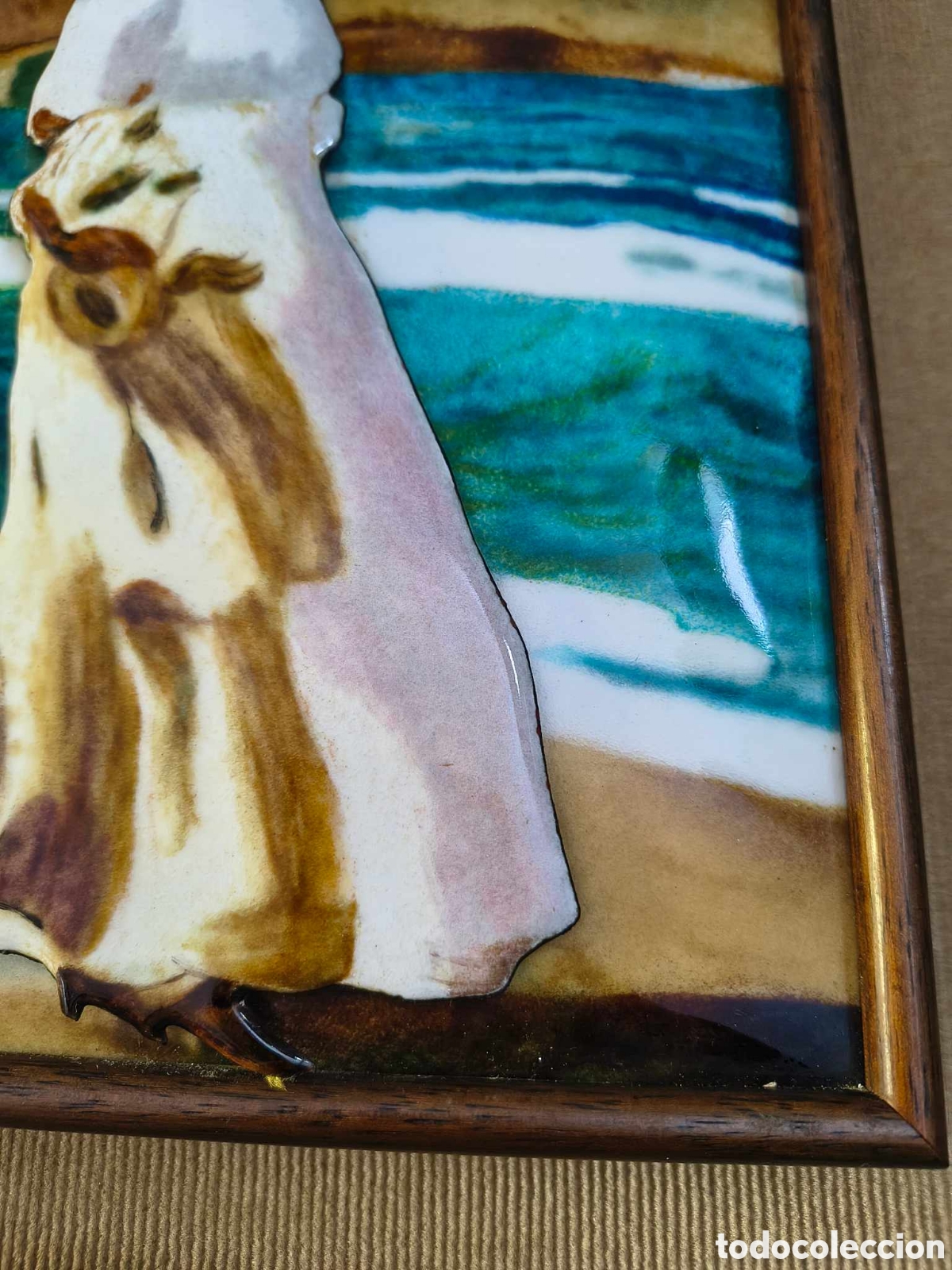 Arte: Cuadro esmalte - copia del pintor J. Sorolla - Foto 4