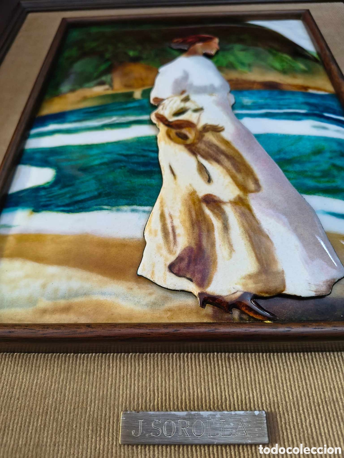 Arte: Cuadro esmalte - copia del pintor J. Sorolla - Foto 5