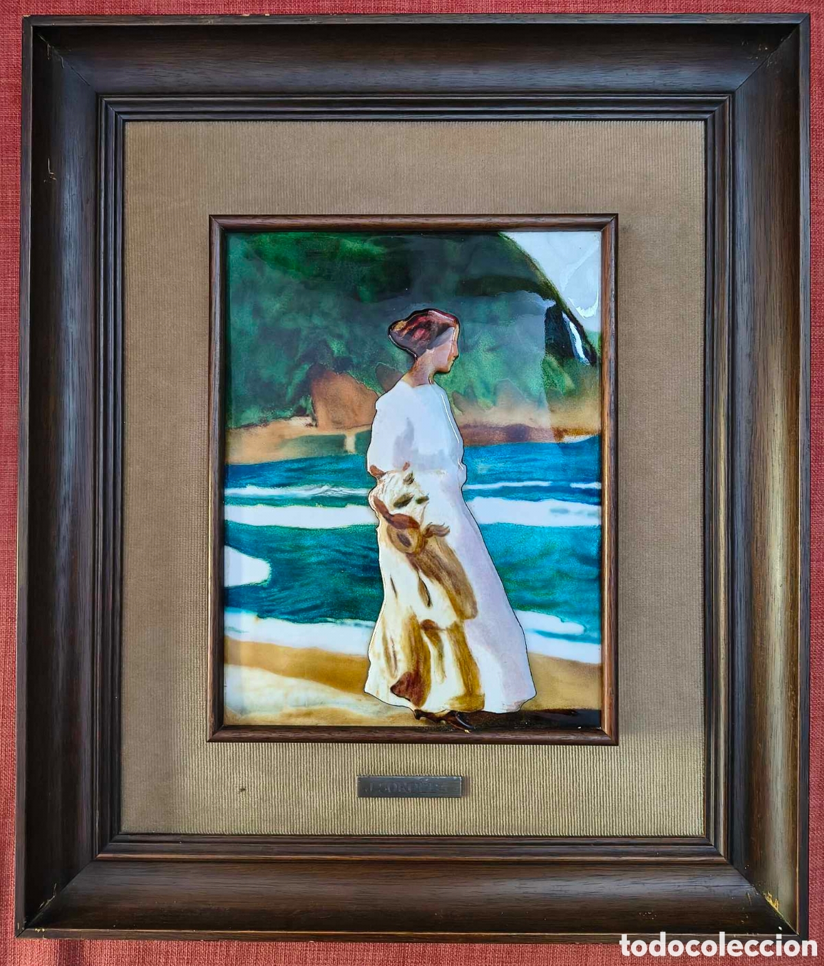 Arte: Cuadro esmalte - copia del pintor J. Sorolla - Foto 6