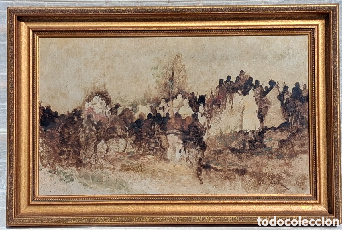 Arte: PRECIOSO &Oacute;LEO SOBRE TABLA ENMARCADO. FIRMA A CATALOGAR. 69 X 46 CM