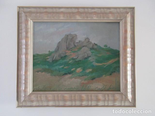 Arte: FAUSTO VELAZQUEZ - LA ALGABA SEVILLA 1950 - 2025 - OLEO PAISAJE ROCOSO SIERRA DE SEVILLA