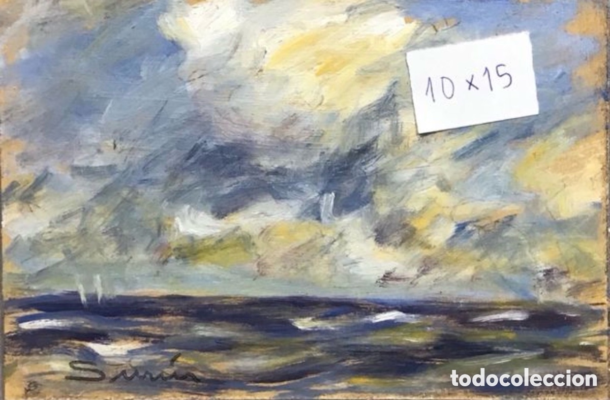 Arte: &Oacute;leo original. Demetrio Sus&iacute;n. Paisaje marina.