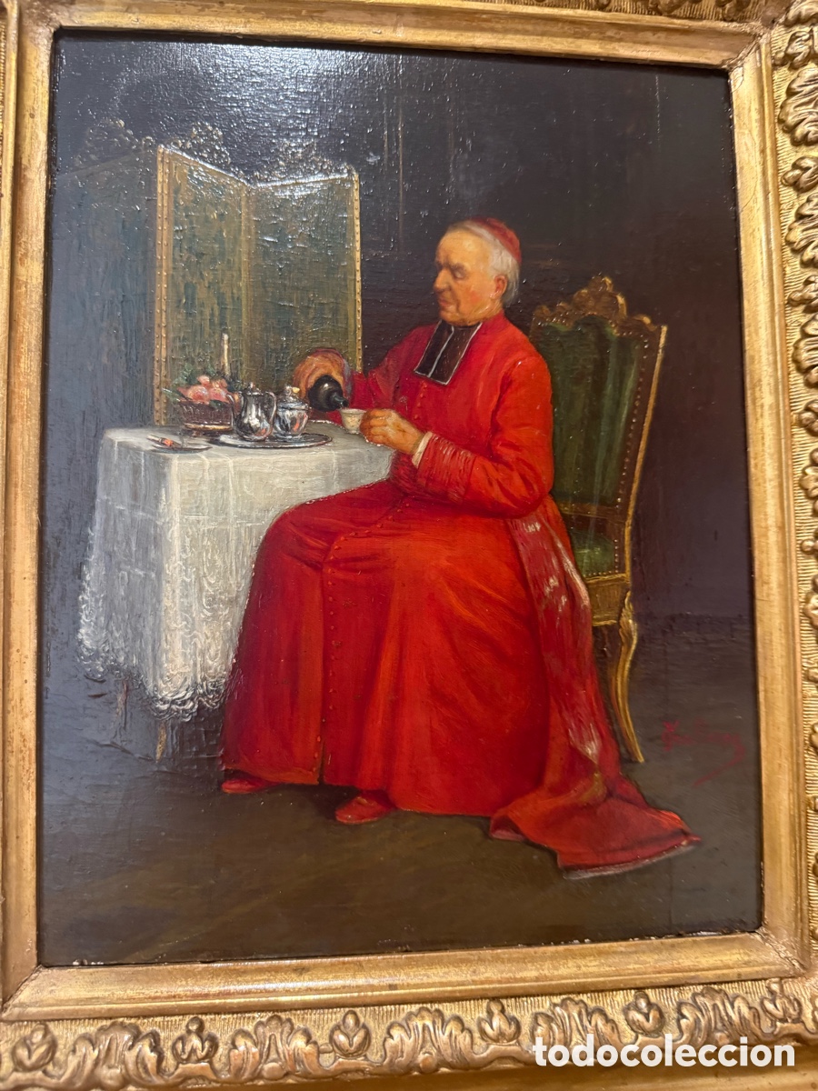 Arte: OBISPO &Oacute;LEO SOBRE TABLA - Foto 2