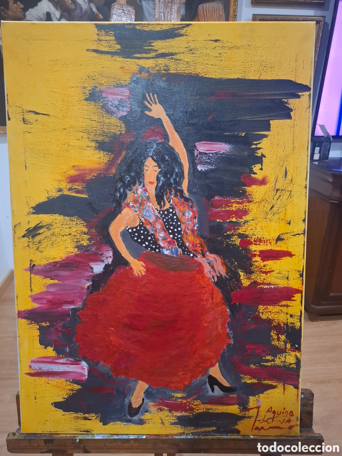 Arte: Oleo sobre lienzo bailarina 70x50