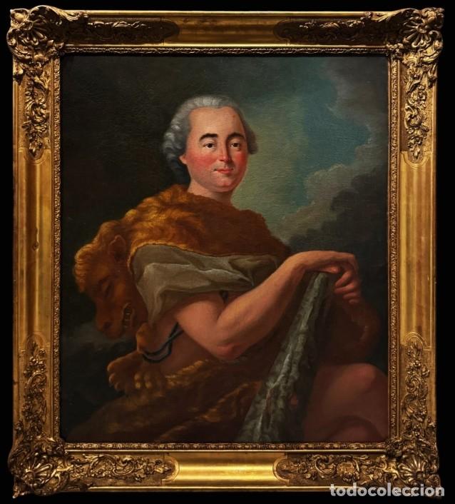 Arte: ESCUELA ROCOC&Oacute;(C. 1760) - RETRATO DE CABALLERO COMO H&Eacute;RCULES