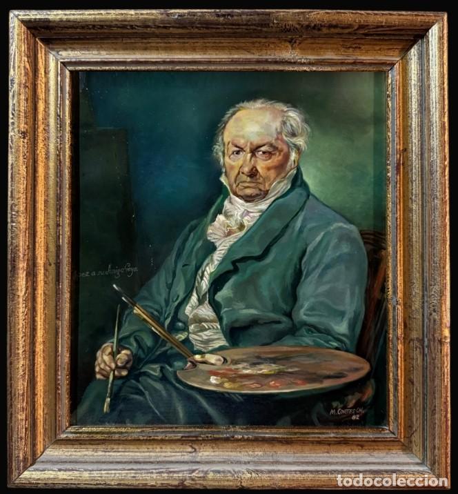 Arte: MAGN&Iacute;FICO RETRATO DE FRANCISCO DE GOYA - ESCUELA ESPA&Ntilde;OLA (1950)