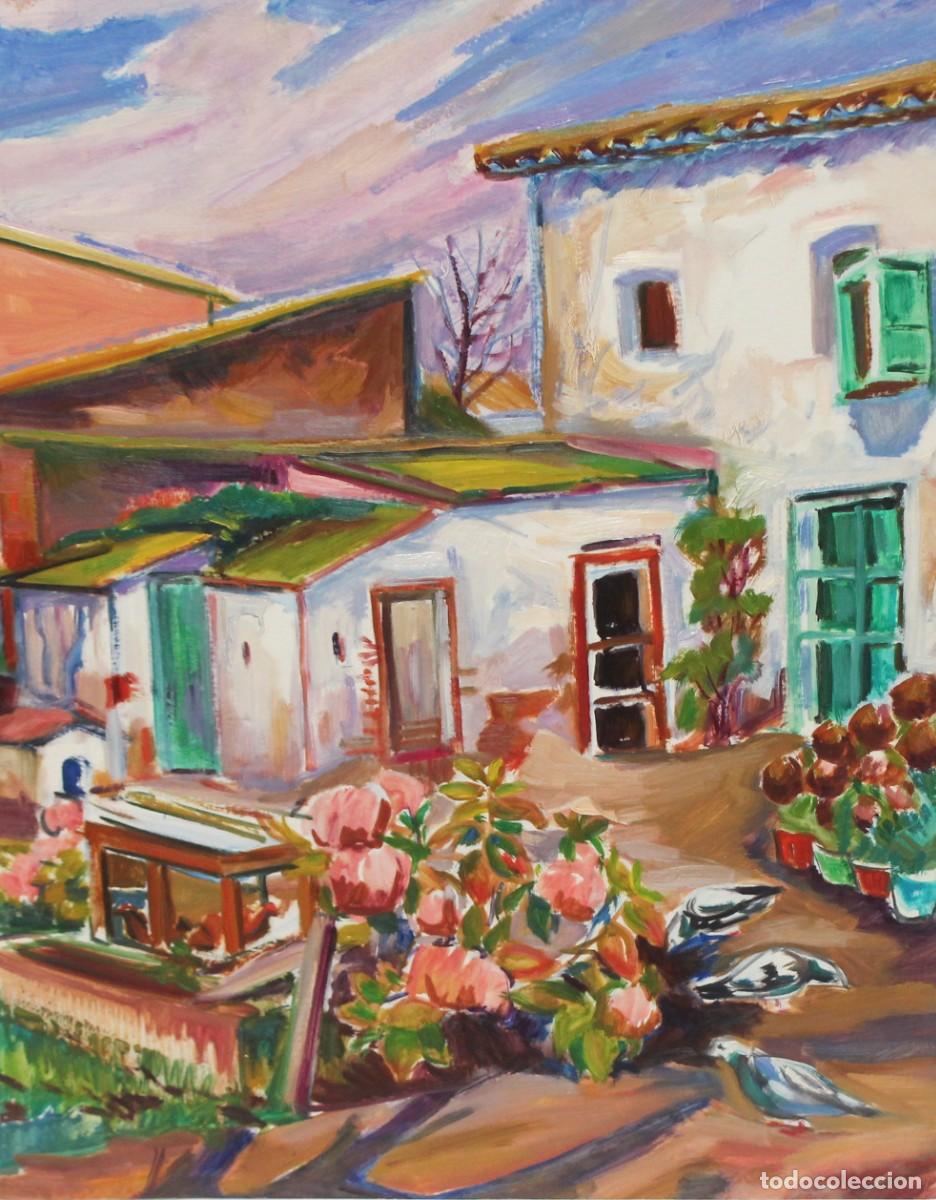Arte: JUAN MENDOZA MARRUEDO (1929) OLEO SOBRE CARTULINA DE LOS A&Ntilde;OS 70. EL CANYET (BADALONA)