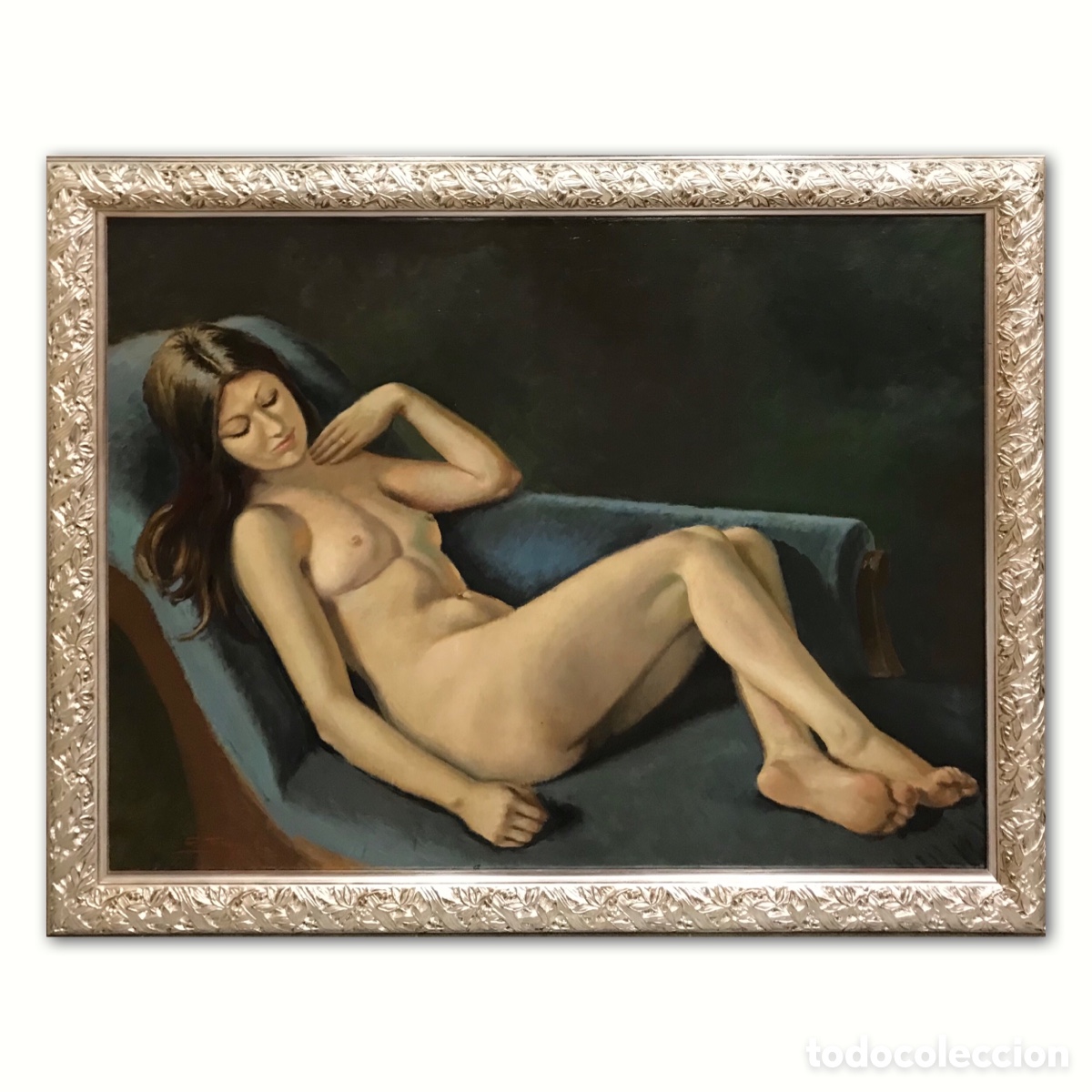 Arte: &rdquo;Desnudo en el Div&aacute;n&rdquo; Enric Trapero Ballestero, a&ntilde;os 60-70 del S.XX aprox, 146x114cm