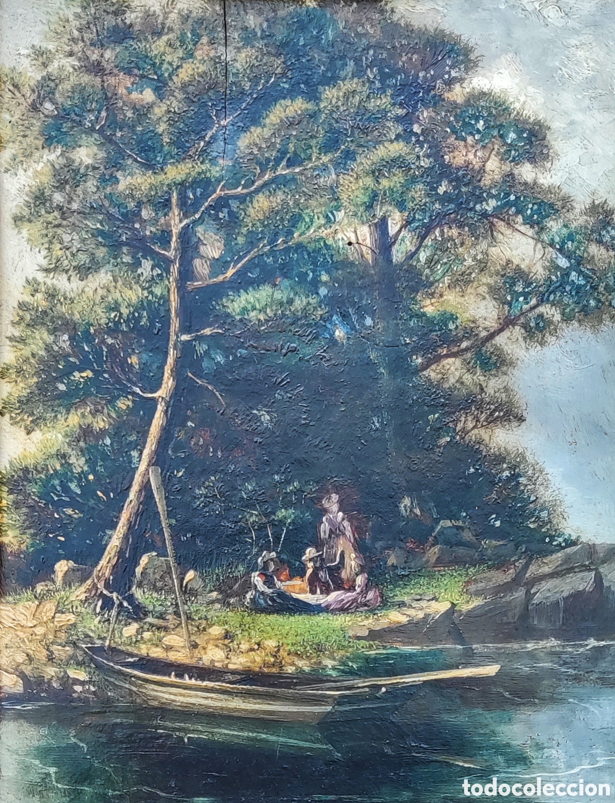 Arte: Escena Costumbrista. &Oacute;leo. Tabla. Impresionismo. Romanticismo. Siglo XIX. Paisaje. Campestre.Francia