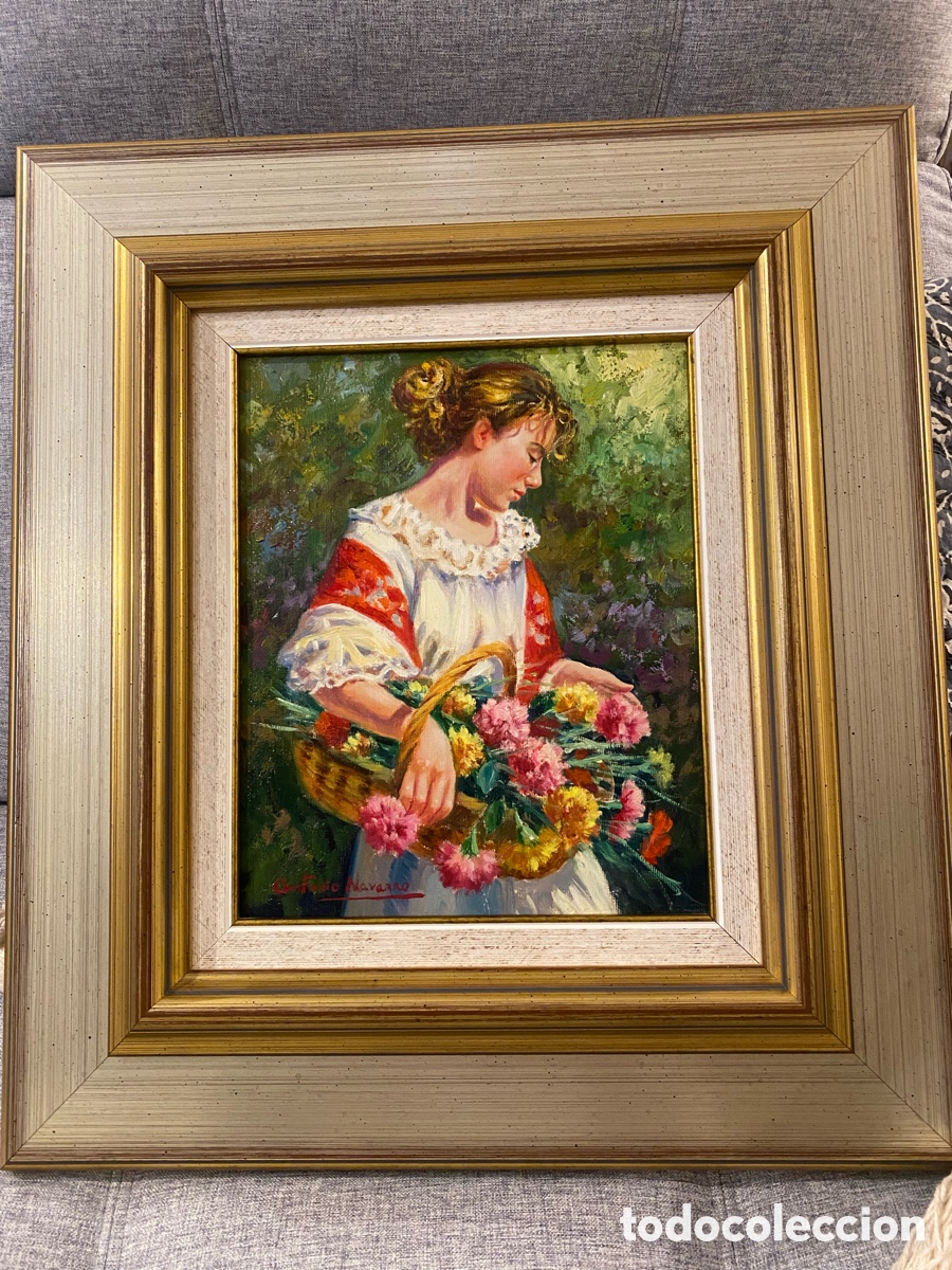 Arte: Cuadro chica con flores