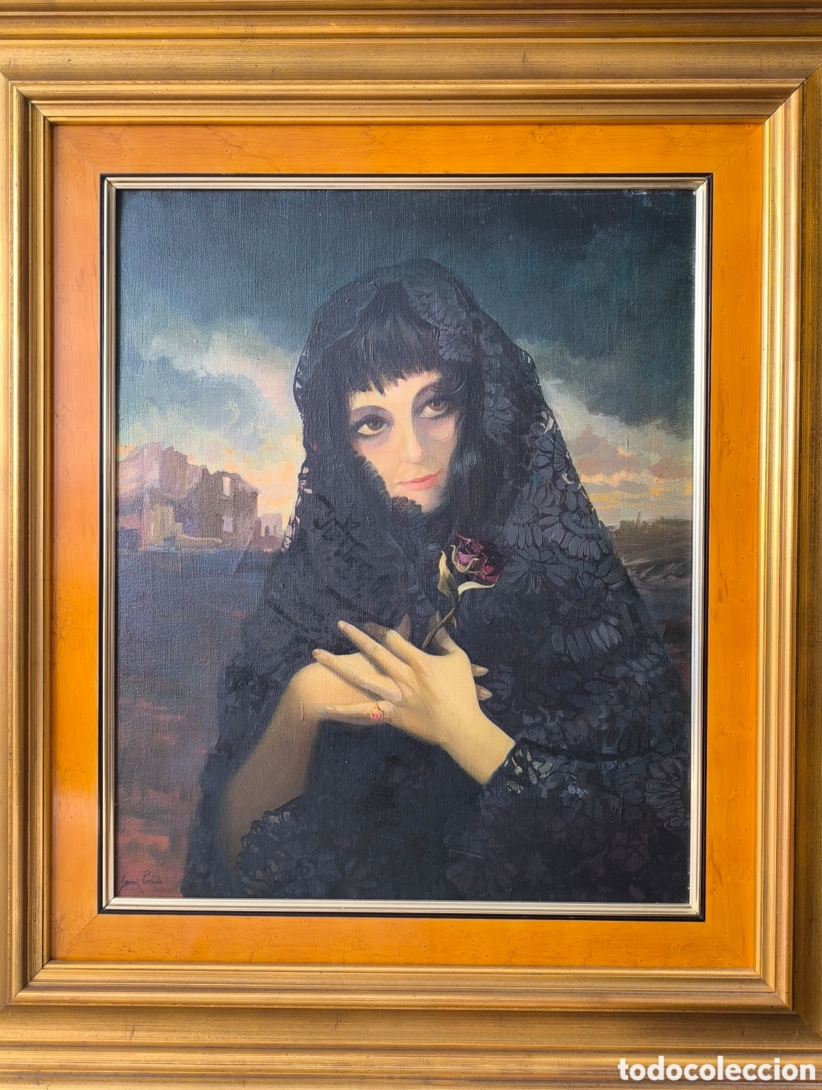 Arte: MARCELINO GOMEZ-PINTADO (1937-1983) Mujer con mantilla