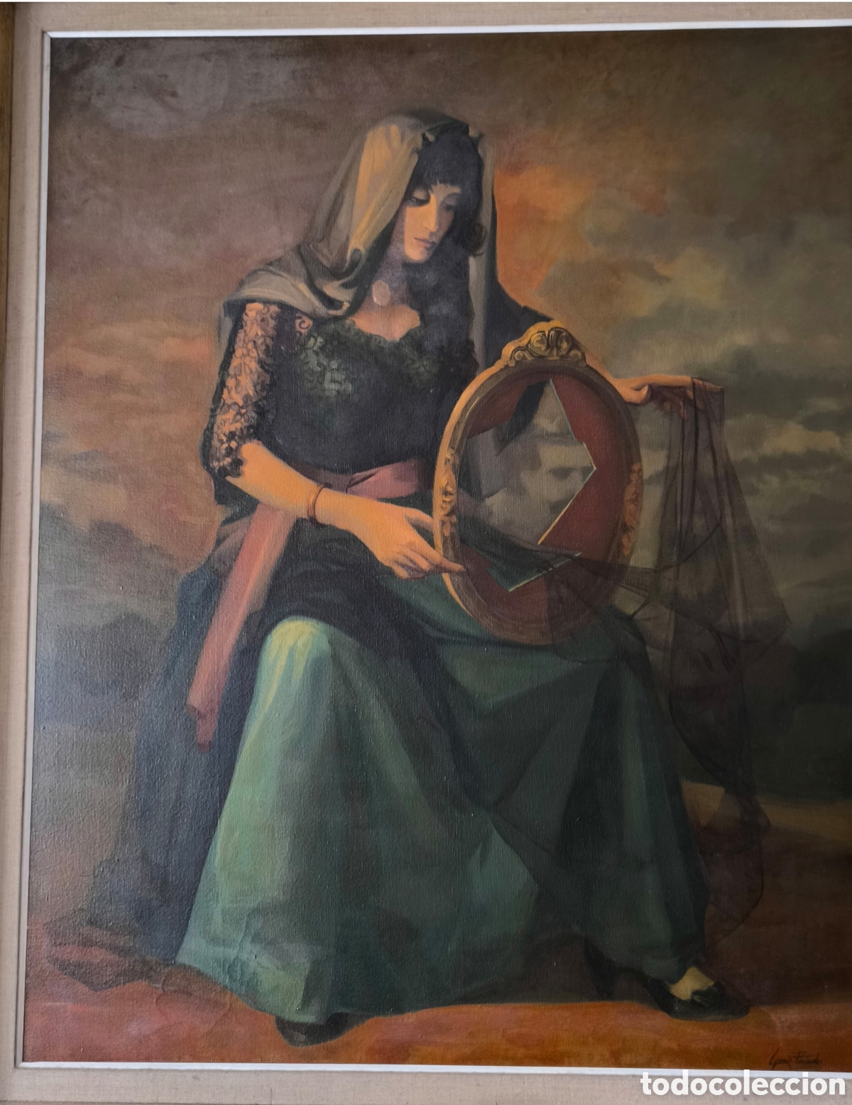 Art: MARCELINO GOMEZ-PINTADO (1937-1983) Mujer con su espejo roto