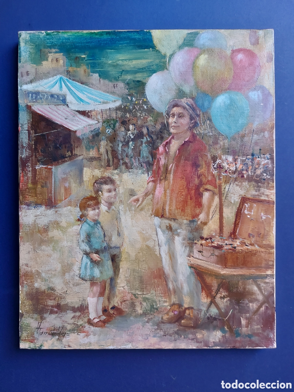 Arte: &rdquo;EL PINTOR EN EL DIA DE FERIA&rdquo; OLEO EPOCA