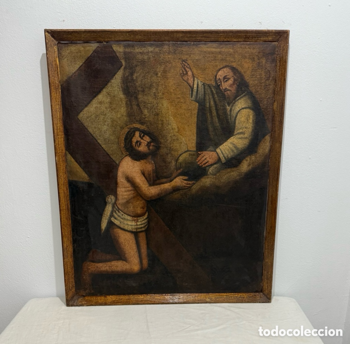 Arte: Escuela espa&ntilde;ola / hisp&aacute;nica XVII-XVIII Pintura religiosa devocional &oacute;leo sobre lienzo