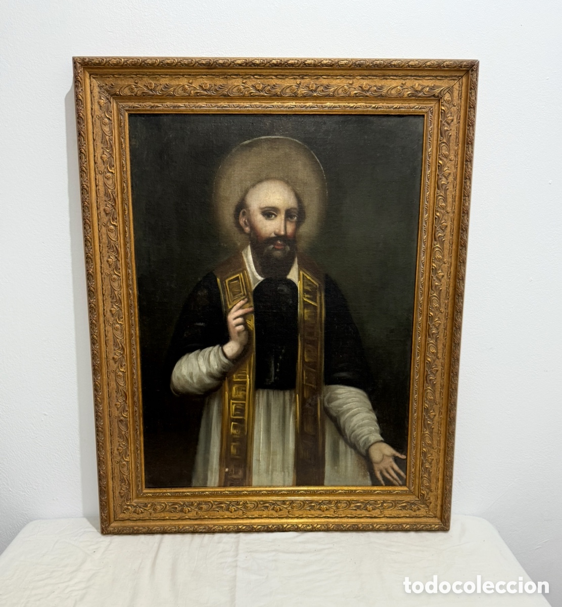 Kunst: Escuela espa&ntilde;ola del siglo XVII &laquo;San Francisco de Sales&raquo; &Oacute;leo sobre lienzo reentelado