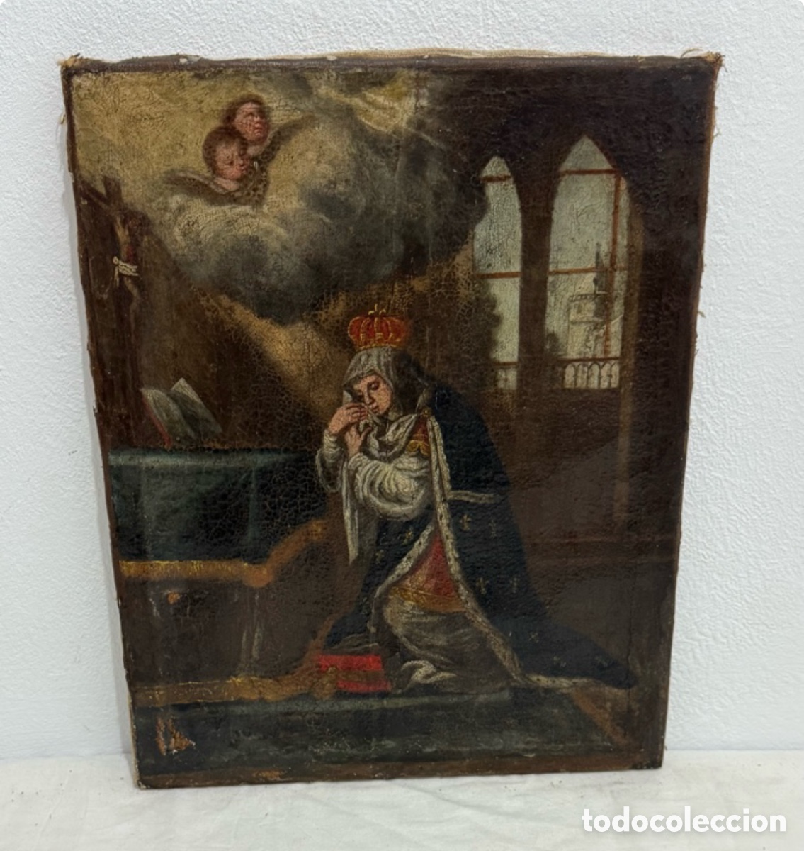 Art: Escuela espa&ntilde;ola del siglo XVIII. &laquo;Virgen rezando&raquo;. &Oacute;leo sobre lienzo.