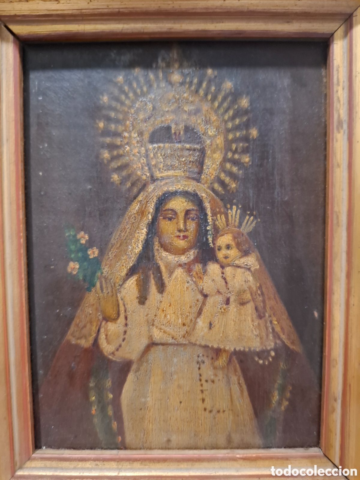 Arte: Oleo sobre tabla religioso 35x30 - Foto 2