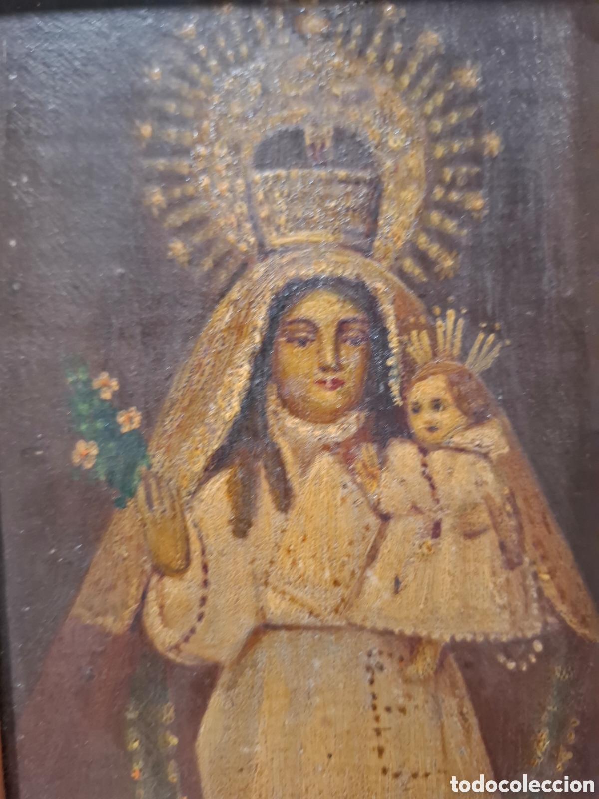Arte: Oleo sobre tabla religioso 35x30 - Foto 3