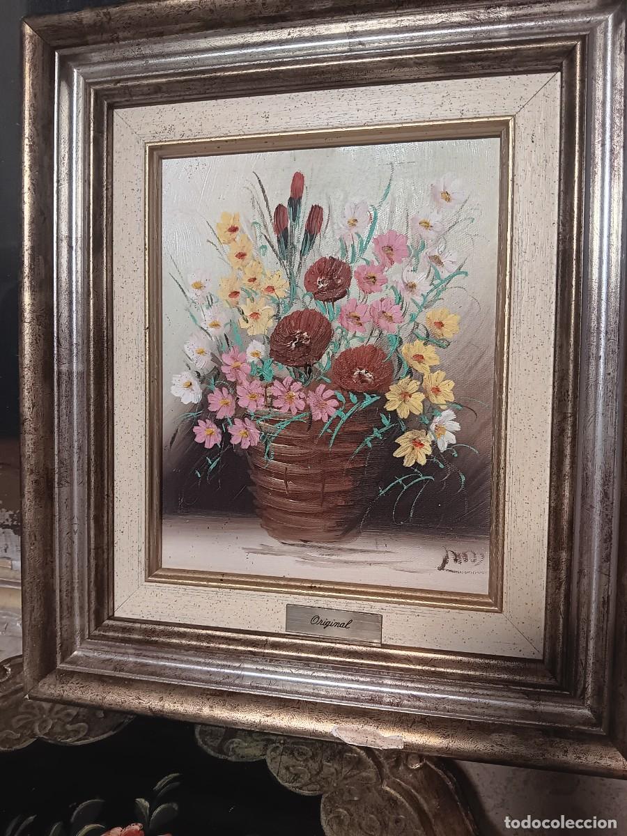 Arte: pintura al &oacute;leo de un bodegon, probablemente creada por un artista contempor&aacute;neo y enmarcada en una