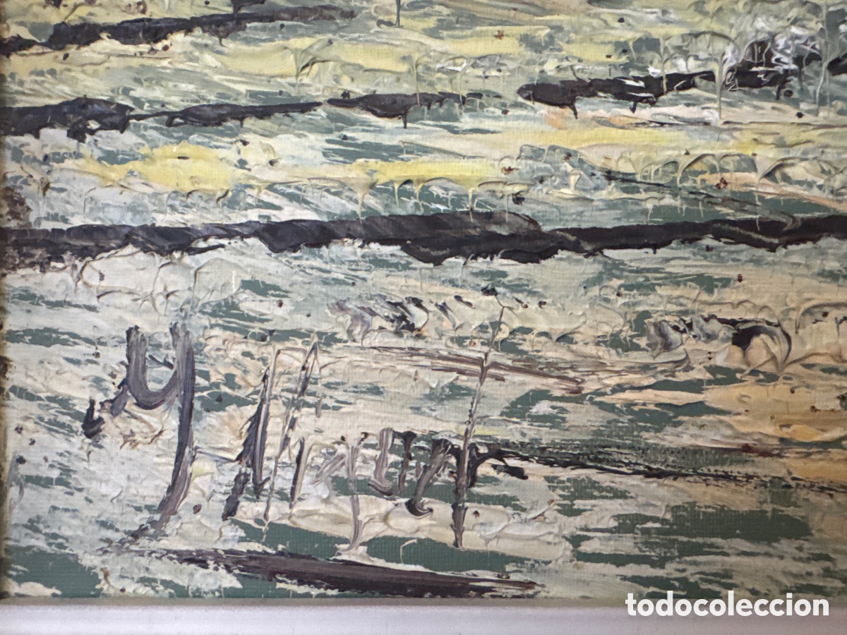 Arte: Cuadro antiguo &oacute;leo sobre lienzo - Foto 2