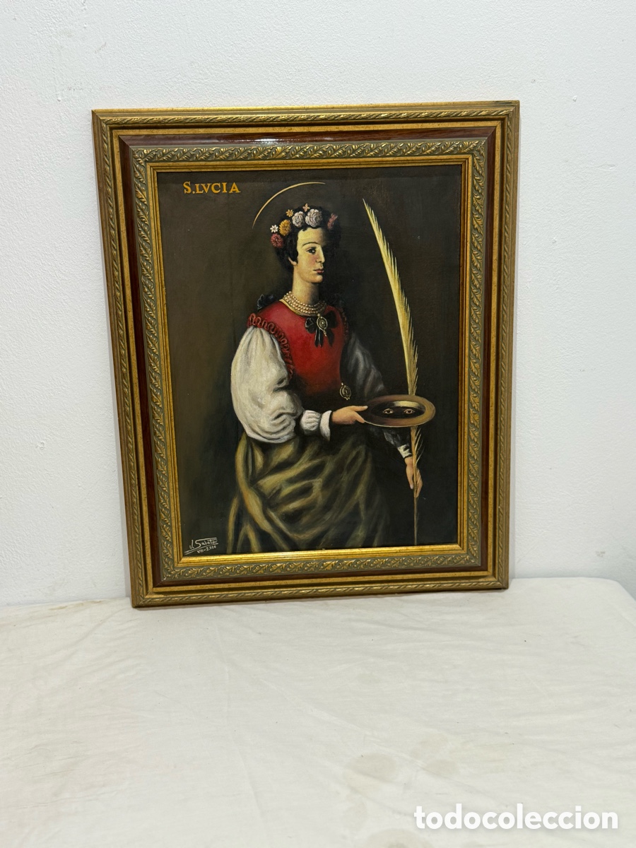 Arte: &Oacute;leo Santa Luc&iacute;a seg&uacute;n Zurbar&aacute;n J. Sabater firmado 2000