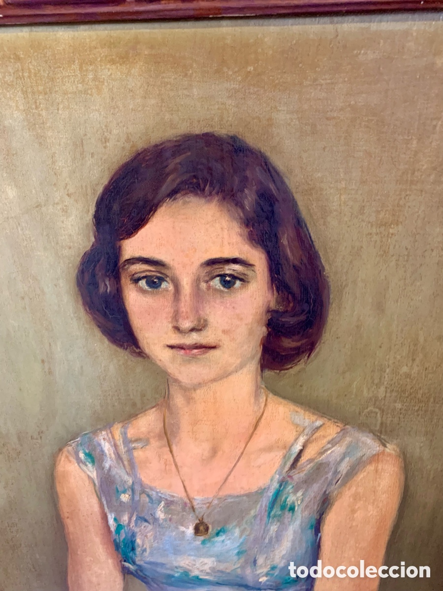 Arte: Llu&iacute;s Molins de Mur 1911-2006, chica joven, 80x98 obra y 100x119 con marco