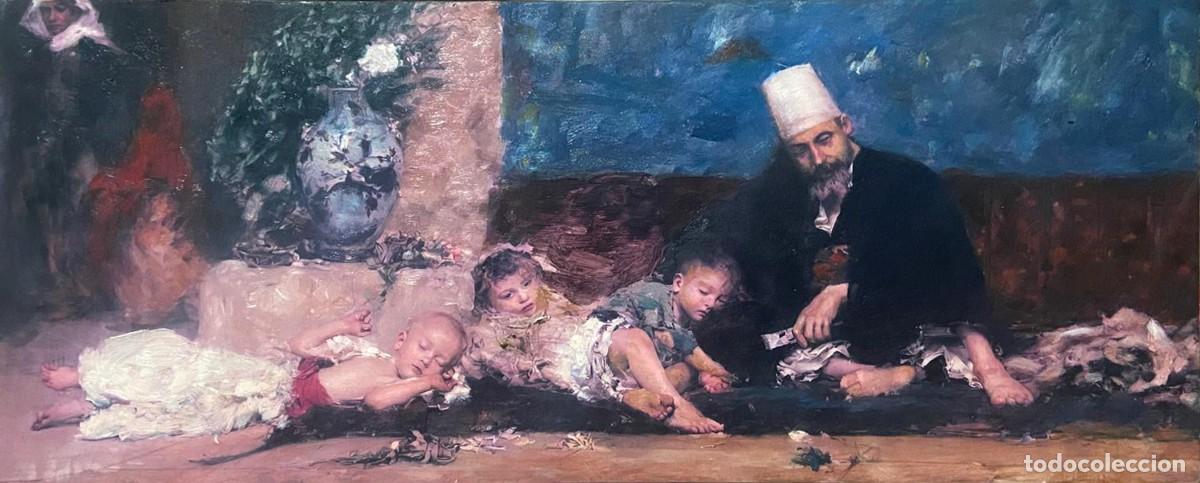 Arte: Oleo sobre tabla de escena orientalista. Firma desconocida