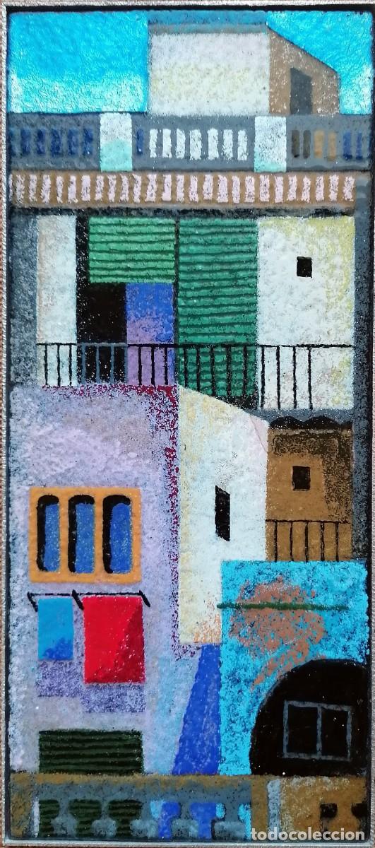 Arte: Montserrat Mainar i Benedicto (Barcelona, 1928 - 2015). Esmalte/cobre. Firmado. Con marco original.