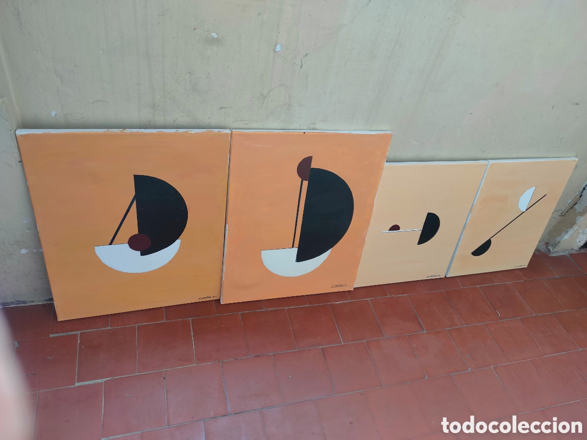 Arte: 4 cuadros abstractos.