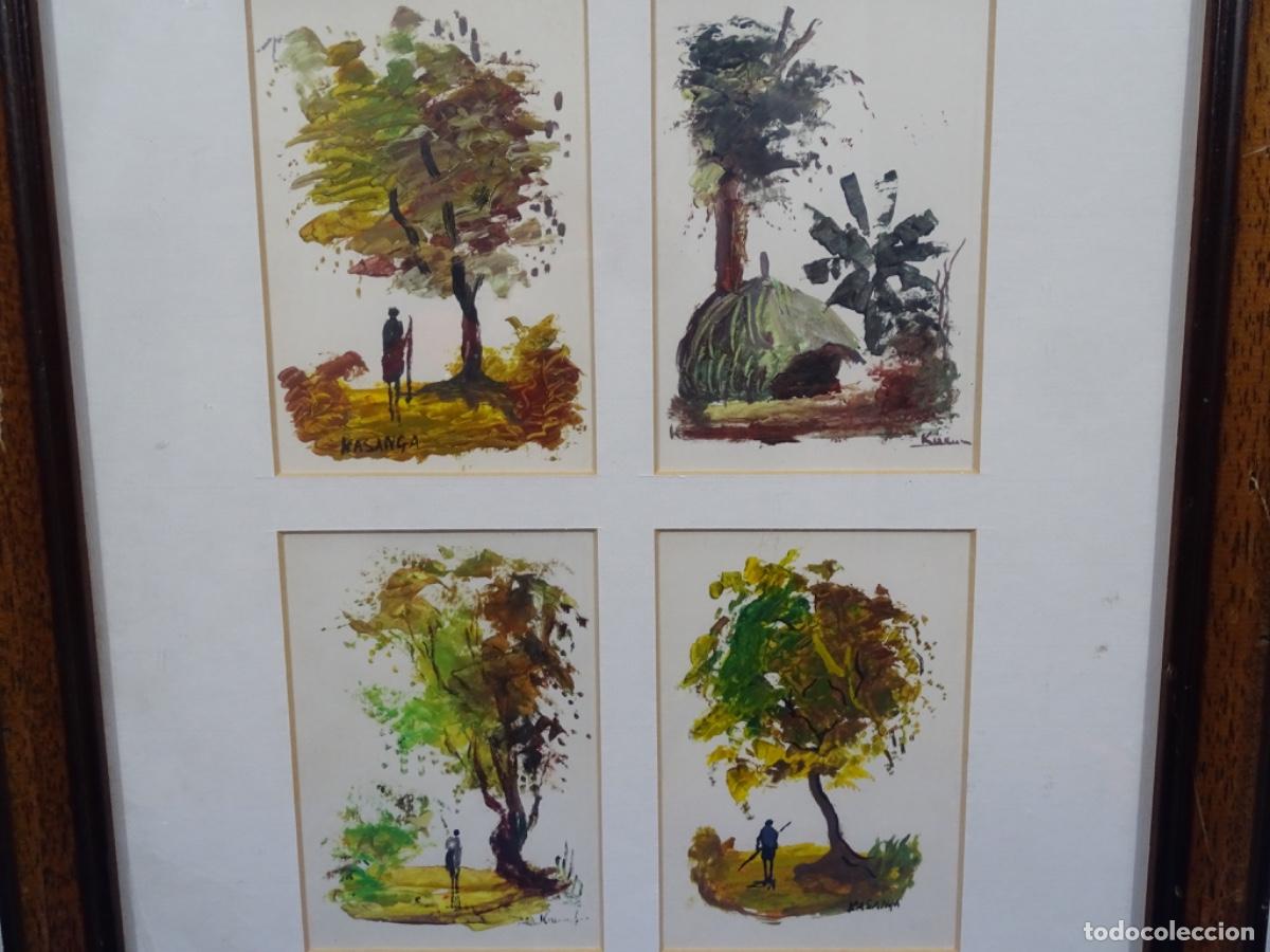 Arte: 4 &Oacute;LEOS ARTE AFRICANO FIRMA ILEGIBLE.