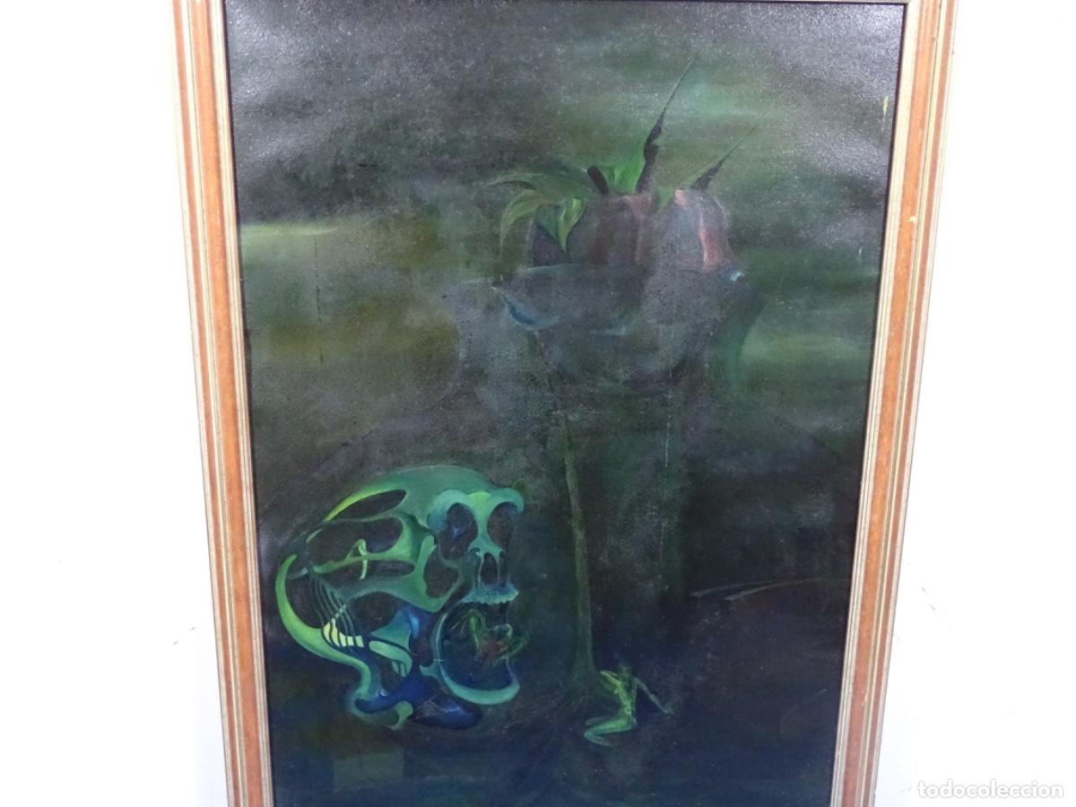 Arte: &Oacute;LEO TELA CON VISIONES ON&Iacute;RICAS FANT&Aacute;STICAS. FIRMA ILEGIBLE EN LA TRASERA.