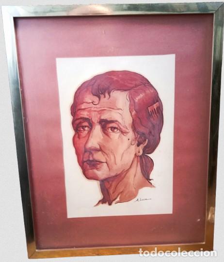 Arte: Antonio Losa de Le&oacute;n (Sevilla, 1928-1994): &rdquo;Retrato de mujer en rojo&rdquo;.