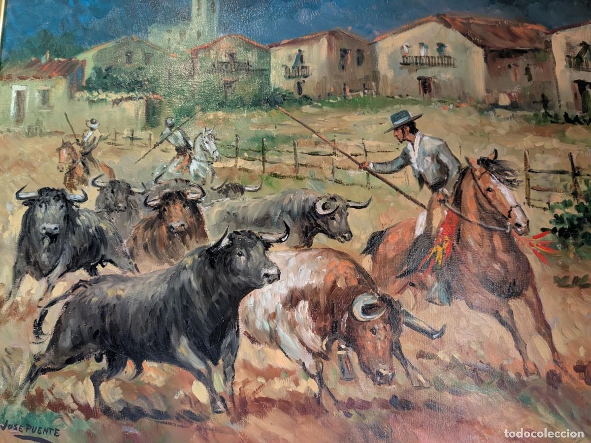 Kunst: &Oacute;leo sobre lienzo enmarcado