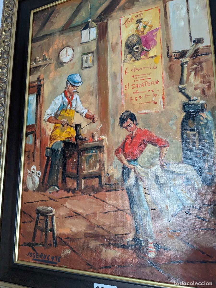 Kunst: &Oacute;leo sobre lienzo enmarcado