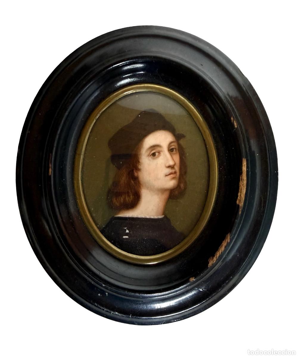Arte: Magn&iacute;fica miniatura de Raffaello Sanzio, siglo XIX
