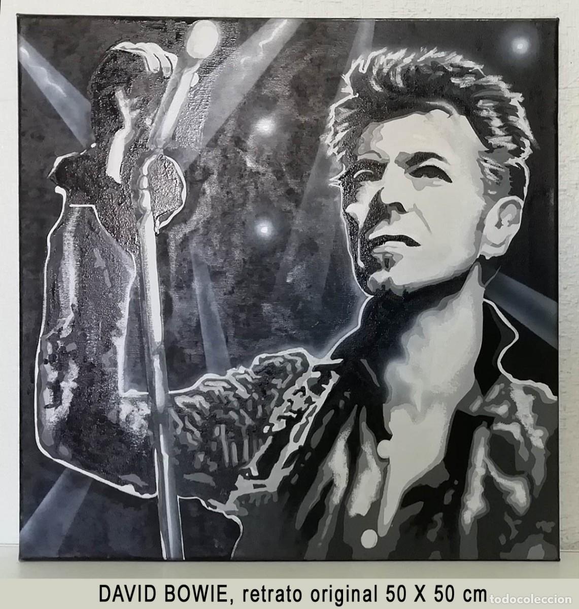 Arte: Retrato original de David Bowie - Pintura acr&iacute;lica firmada y fechada . Obra &uacute;nica 2018