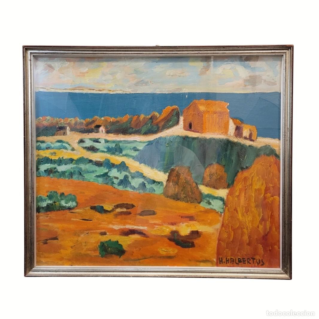 Arte: &ldquo;Paisaje mediterr&aacute;neo&rdquo;, H. Halbertus, postimpresionismo, s. XX &ndash; Italia