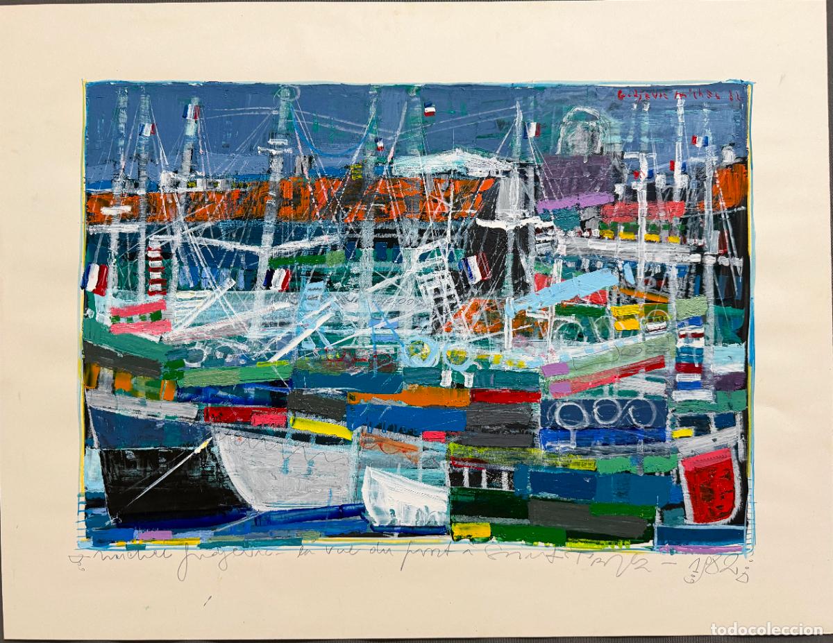 Arte: Michel Godjevac , acr&iacute;lico del a&ntilde;o 1982 , Saint Tropez , R738