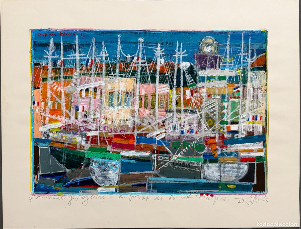 Arte: Michel Godjevac , acr&iacute;lico del a&ntilde;o 1982 , Saint Tropez , R739