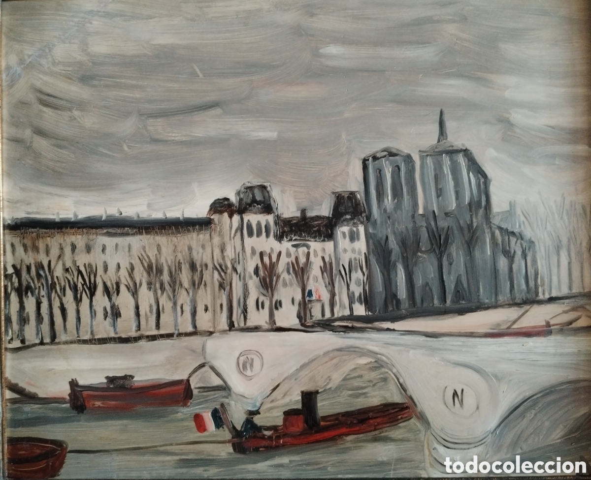 Arte: &Oacute;leo sobre tablex a&ntilde;os 40 o 50. - Foto 2