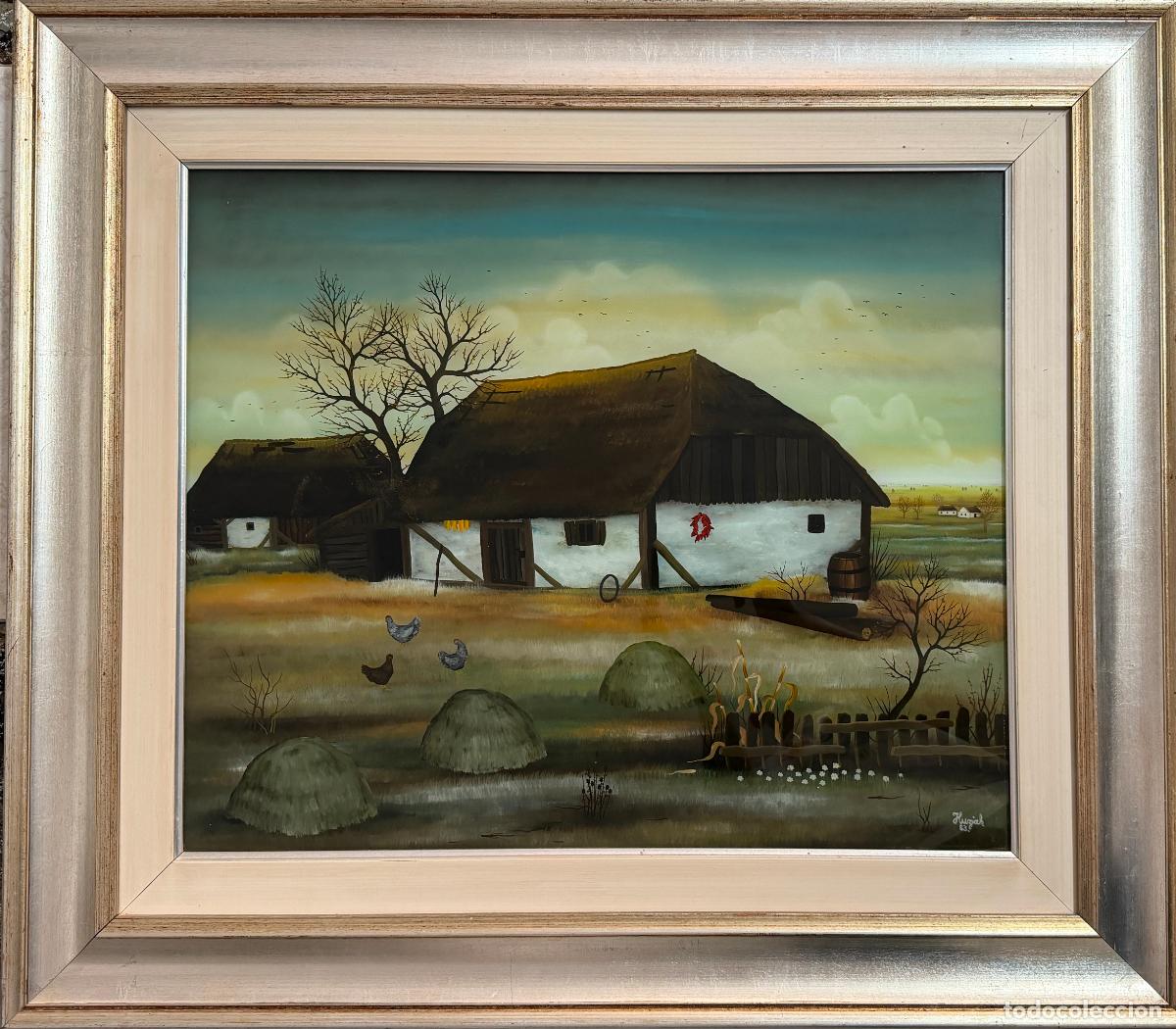 Art: Zlatko Huzjak , autor Croata , paisaje al &oacute;leo sobre cristal ,R394