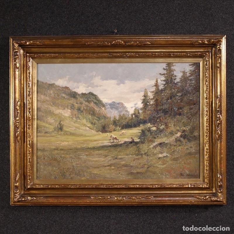 Arte: Cuadro italiano de paisaje firmado por Giuseppe Gheduzzi, del siglo XX.