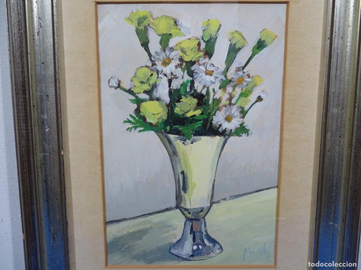Arte: &Oacute;LEO ILEGIBLE DE BUENA FACTURA. BODEGON FLORES. MUXART ?