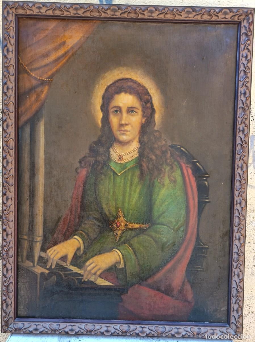 Arte: ANTIGUO CUADRO DE SANTA CECILIA